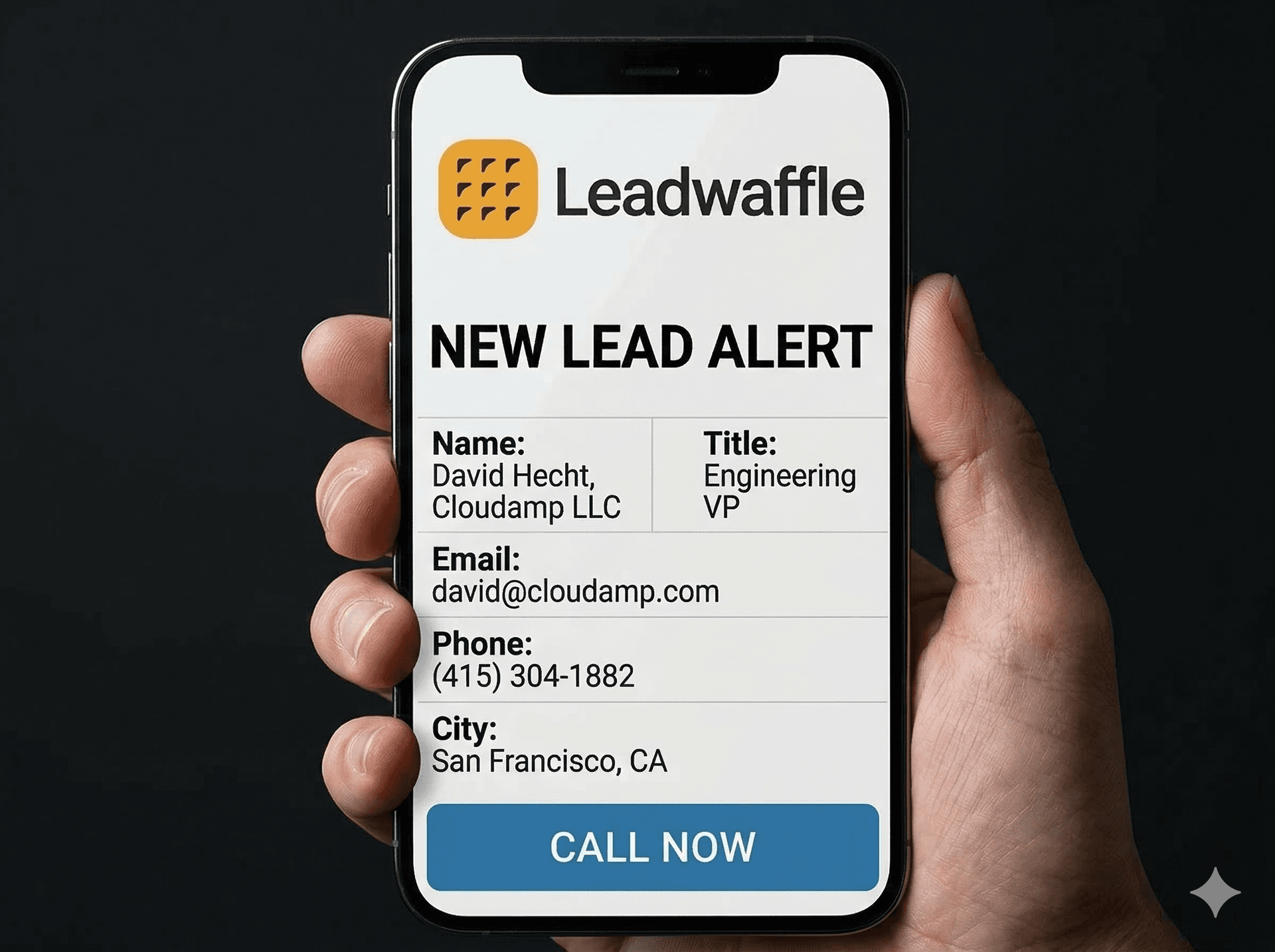 LeadWaffle marketplace showing available leads with verified contact information